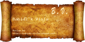 Babiák Viola névjegykártya